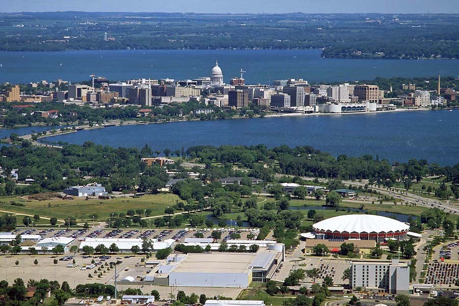 Madison Isthmus from past Coliseum