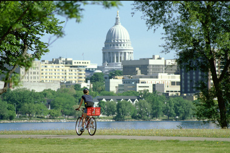 Bike rider on John Nolen Drive