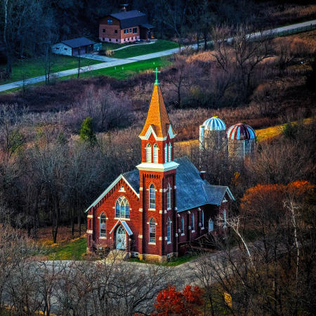 Weid 4881 IMG_5549 Holy Redeemer Silos n House Mt Horeb 16x16 PRT