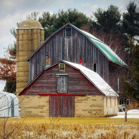 Old barns, Highway TT, rural Marshall, WI